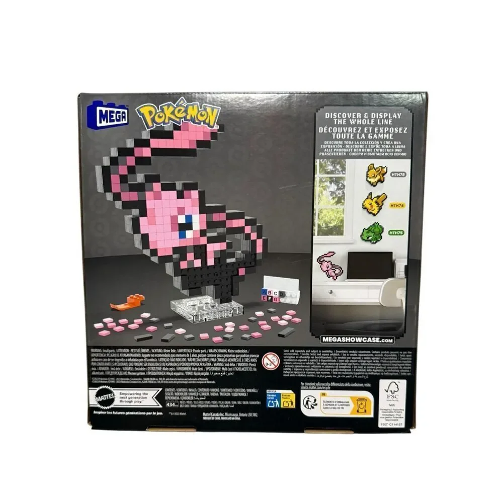 Mega Bloks Pokemon Pixel Art Mew 434 Piece Building Block Set‎ HWR80 NEW